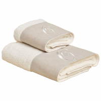 Biancoperla ZAHRA hand and guest terry towel set with monogram embroidery, O
