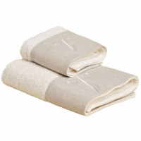 Biancoperla ZAHRA hand and guest terry towel set with monogram embroidery, V