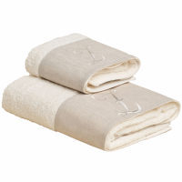 Biancoperla ZAHRA hand and guest terry towel set with monogram embroidery, Z