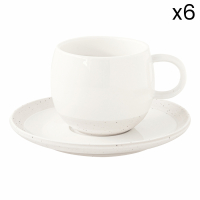 Easy Life Set 6 Porcelain Cup And Saucer 250ml Pastel & Trend