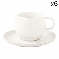 Easy Life Set 6 Porcelain Coffee Cup And Saucer 120ml Pastel & Trend