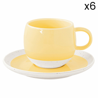 Easy Life Set 6 Porcelain Coffee Cup And Saucer 120ml Pastel & Trend