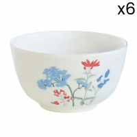 Easy Life 6 Porcelain Bowls Ø 11 Cm Mille Fleurs Blue