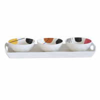 Easy Life Set Of 3 Porcelain Bowls W Base 33.5X11cm in Color Box Elements