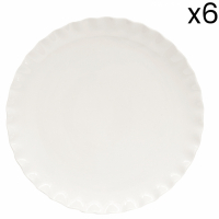 Easy Life 6 Porcelain Side Plates Ø 16 Cm Onde White