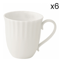 Easy Life 6 Porcelain Mugs 350 Ml Onde White