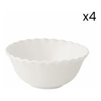 Easy Life 4 Porcelain Bowls Ø 16 Cm Onde White