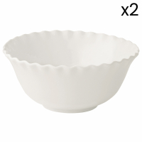 Easy Life 2 Porcelain Bowls Ø 20 Cm Onde White