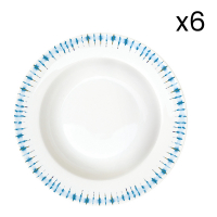 Easy Life Set 6 Porcelain Soup Plate Ø 21.5cm Shibori