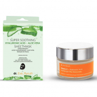 Dr. Eve_Ryouth 'Super Soothing Hyaluronic Acid & Aloe Vera +Vitamin C' Day Cream, Sheet Mask