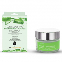 Dr. Eve_Ryouth 'Super Soothing Hyaluronic Acid & Aloe Vera + Vitamin D' Night Cream, Sheet Mask