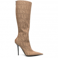 Versace Women's 'Allover Logo' Long Boots