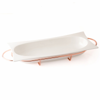 Evviva Food Server With Rose Gold Support 40X16