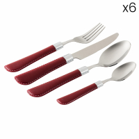 Evviva Aramis 24 Pieces Cutlery Set - Red