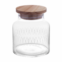 Evviva Glass Jar With Wooden Lid H15cm