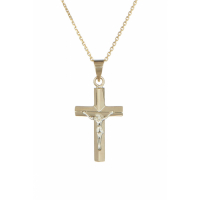 Or Éclat Pendentif sur chaine 'Croix De Jésus' pour Femmes