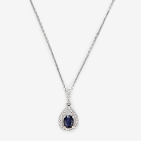 Le Diamantaire Women's 'Larme Bleu Nuit' Pendant with chain