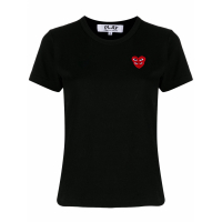 Comme Des Garçons Play Women's 'Double Heart Embroidered' T-Shirt