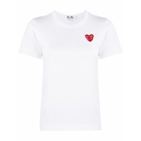 Comme Des Garçons Play 'Double Heart Embroidered' T-Shirt für Damen