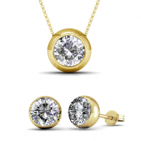 MYC Paris Women's 'Moon' Necklace & Earrings Set - 2 Pieces