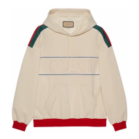 Gucci Sweatshirt à capuche  'Web Stripe Logo Embossed' pour Hommes