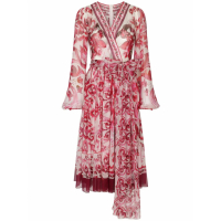 Dolce & Gabbana Women's 'Majolica-Chiffon Dress' Midi Dress