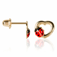 Oro Di Oro Girl's 'Coccinelle Amoureuse' Earrings