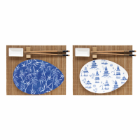 Easy Life Sushi Set in Colour Box Including:- 2 Porcelain Plates (24 X 16.5cms)- Set Of 2 Pair Of Bamboo Chopsticks - 2 Bamboo Chopstick