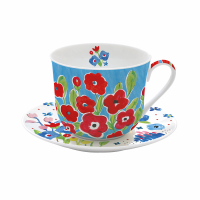 Easy Life High Quality Breakfast Cup & Saucer 400ml in Color Box En Plein Air