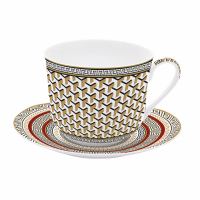 Easy Life High Quality Fine C.Breakfast Cup & Saucer 400ml in Color Box Atmosp.Neoclassic