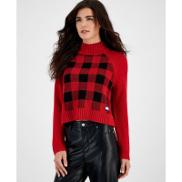 Tommy Jeans Women's 'Plaid-Front' Sweater