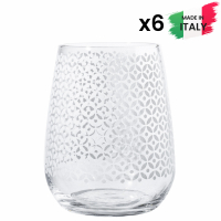 Villa Altachiara 'Gelsomino Serigraphy' Water Glass Set - 350 ml, 6 Pieces
