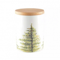 Aulica Tree Pot With Wooden Lid 10X10X13.8Cm