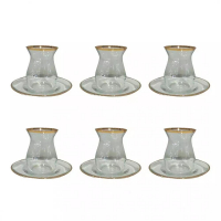 Aulica Golden Thee Cups Rim Cups - Set Of 6