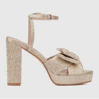 New York & Company 'Plisse Bow Detail Platform Heel' Sandalen mit Absatz für Damen