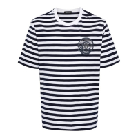 Versace T-shirt 'Medusa Embroidered Striped' pour Hommes
