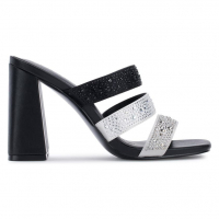 Karl Lagerfeld Women's 'Rickie Rhinestone Slide' High Heel Sandals