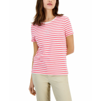 Tommy Hilfiger Women's 'Crystal-Embellished Striped' Short sleeve Top