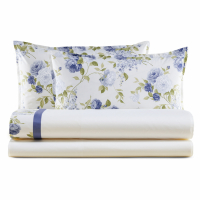 Biancoperla GIULIETTA King size cotton bed complete set, Blue - 250x290 + 180x200 | 80x50