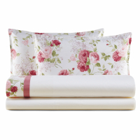 Biancoperla GIULIETTA King size cotton bed complete set, Red - 250x290 + 180x200 | 80x50