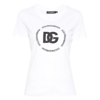 Dolce & Gabbana T-shirt 'Embroidered-Logo Interlock' pour Femmes