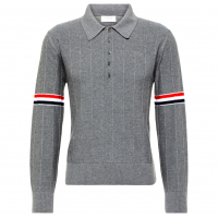Thom Browne 'Rwb-Striped' Langärmeliges Poloshirt für Herren