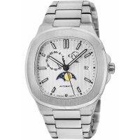 Gevril GV2 Men's Potente Moon Phase Swiss Automatic Watch,316L Stainless Steel Case, Silver Dial, 316L Stainless Steel  Bracelet