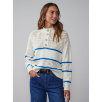 New York & Company Women's 'Striped Quarter Button' Sweater