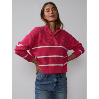 New York & Company Women's 'Striped Quarter Button' Sweater