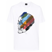 PS Paul Smith Men's 'Stripe Skull' T-Shirt