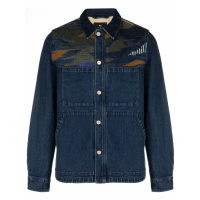 PS Paul Smith Men's 'Plains-Embroidered' Denim Jacket