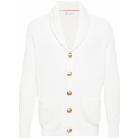 Brunello Cucinelli Men's 'Logo-Embossed Buttons Ribbed-Knit' Cardigan