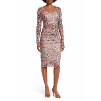 Tommy Hilfiger Women's 'Ruched Floral' Midi Dress