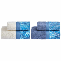 Biancoperla MOZART Hand and Guest 4 Pieces Terry Towels Set, Turquoise